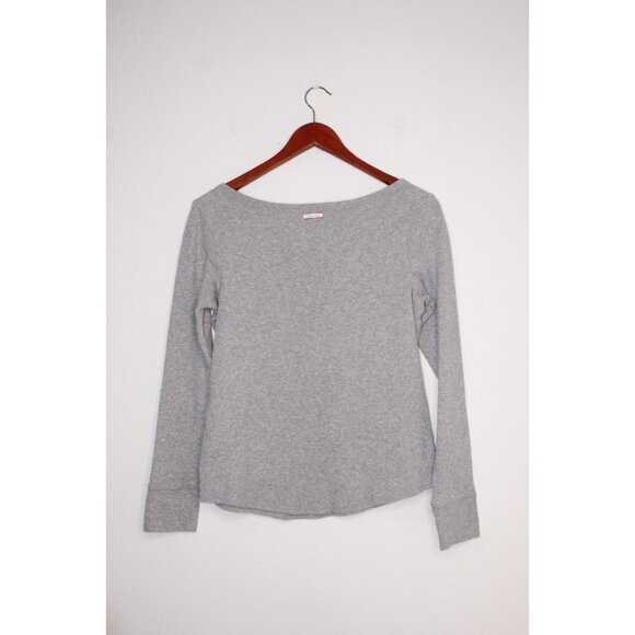 Victoria's Secret Henley Night Shirt Women's Size M Gray Knit 3/4 Sleeve Casual - Picture 4 of 9